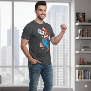 Vintage 90's Nintendo Super Mario Brothers Dark Grey Shirt